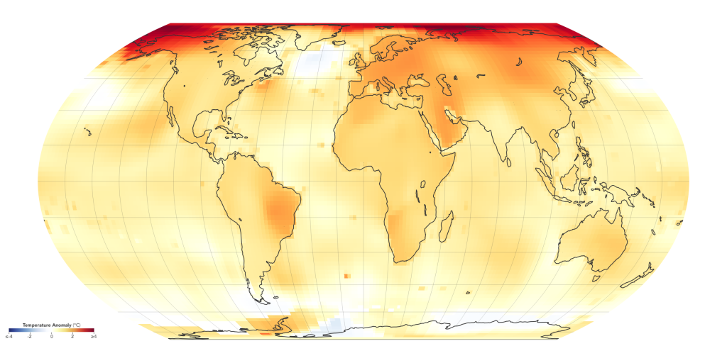 Grafik Globale Erderwärmung 2015-2019