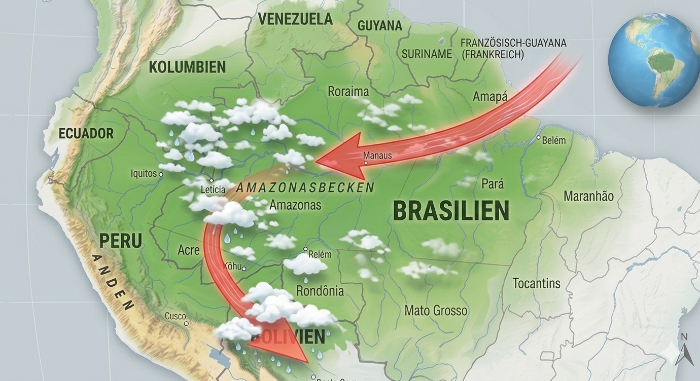 Illustration: die fliegenden Flüsse des Amazonas